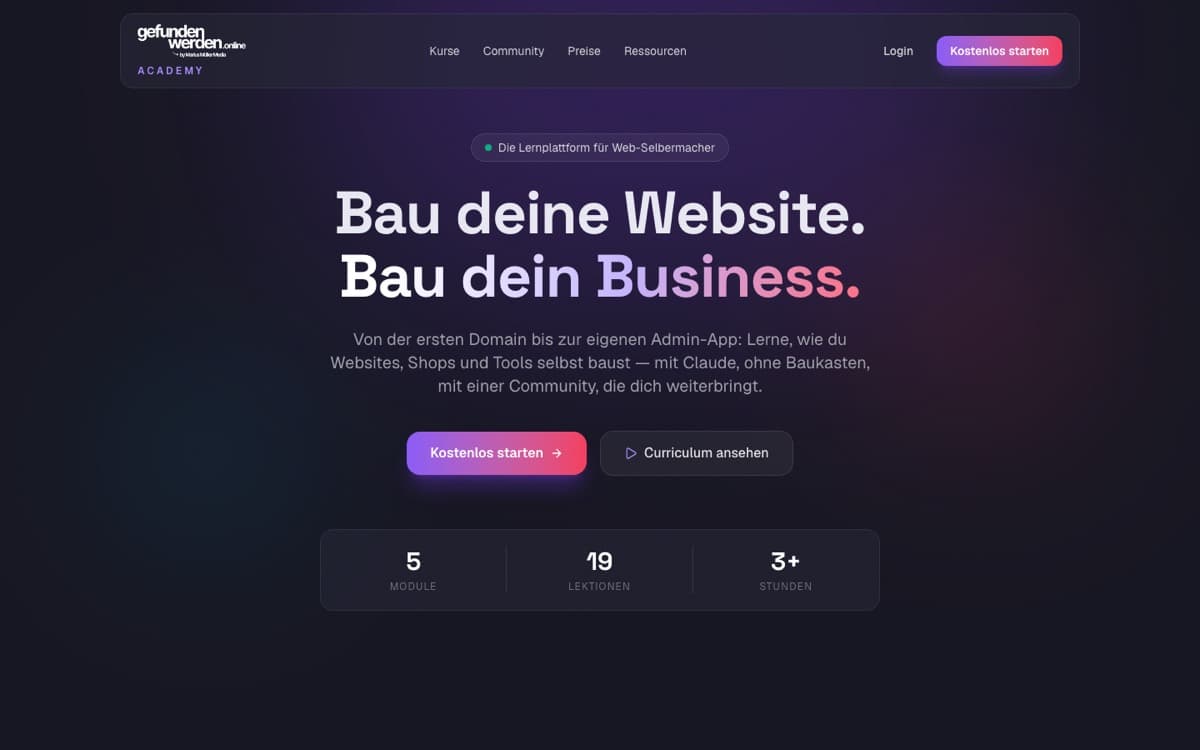 Startseite von academy.gefundenwerden.online