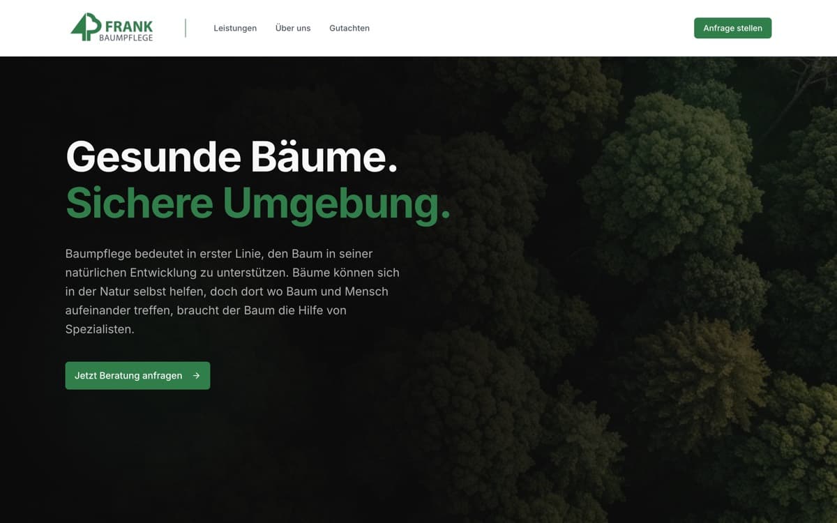 Startseite von baumpflege-frank.de