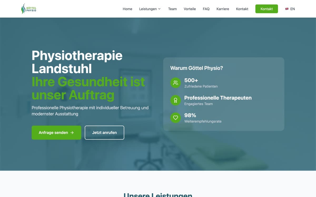 Startseite von goettelphysio.com