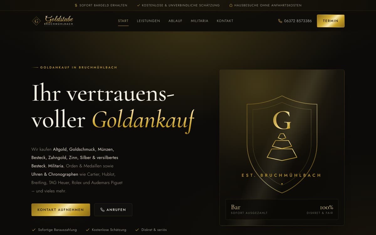 Startseite von goldstube.vercel.app