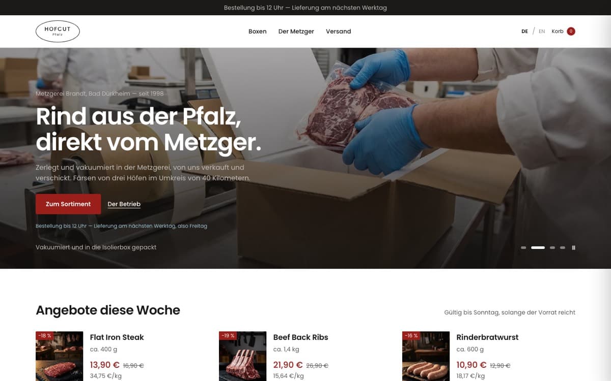 Startseite von hofcut.de