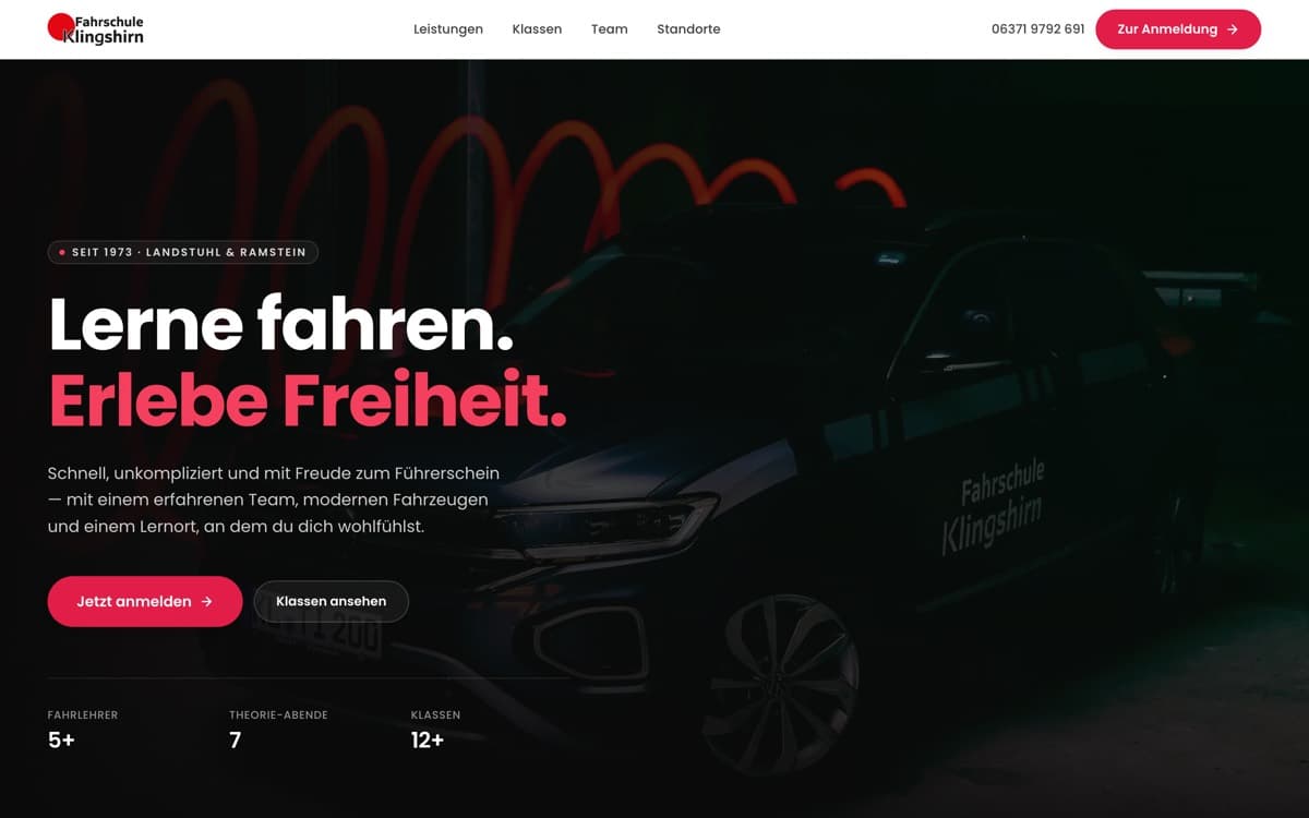 Startseite von klingshirn-fahrschule.de