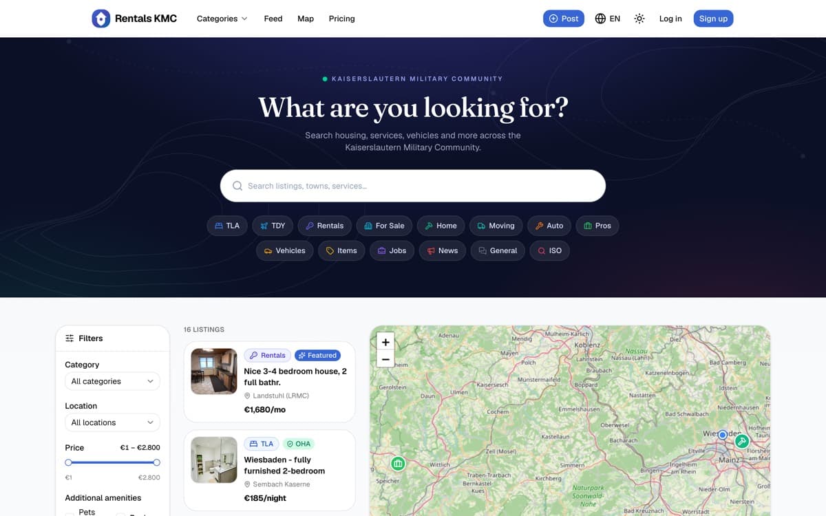Startseite von rentalskmc.com
