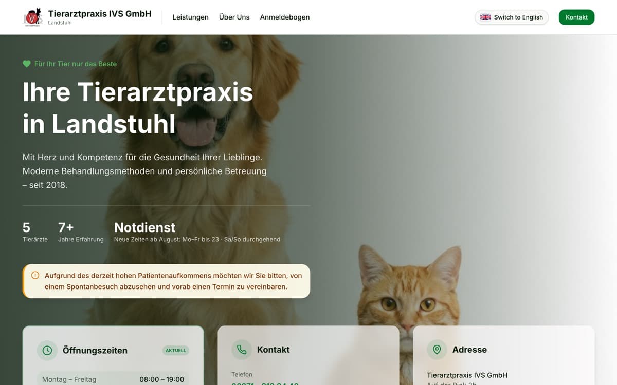 Startseite von tierarztpraxis-ivs.de