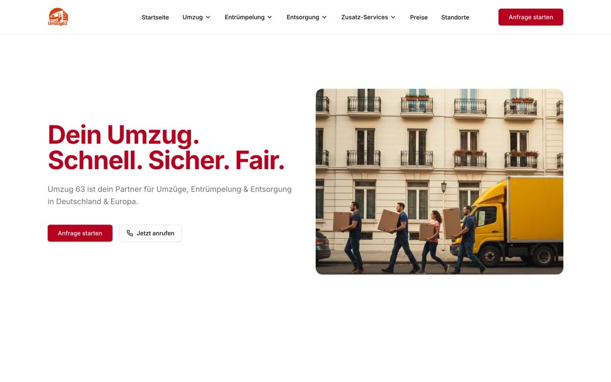 Startseite von umzug63.de